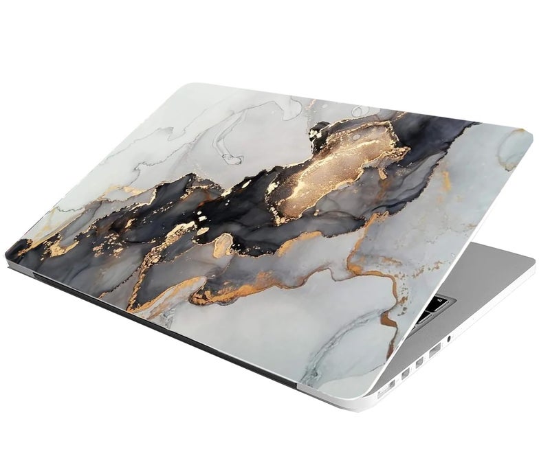 BAEYE Full Laptop Skin Stickers HD Quality Sticker for Laptops Upto 15.6" (Dustproof|Waterproof|Scratchproof|Reusable) - BE BK Marble FL - Image 2