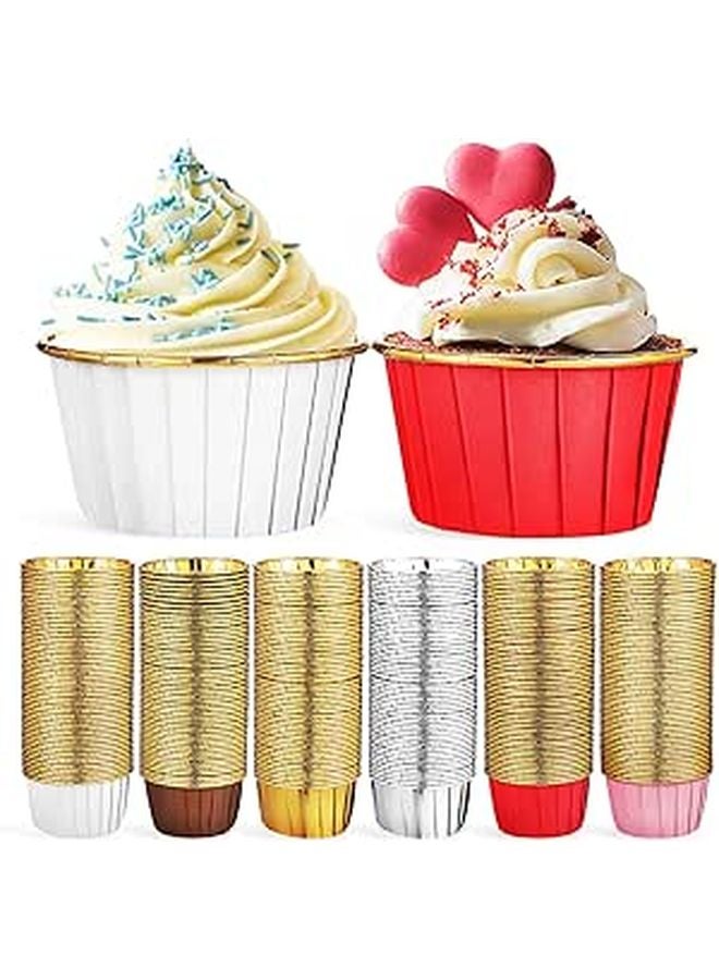 300 Pcs Gold Silver Muffin Baking Cups Non Stick Cupcake Liners Heat Resistant - Image 1