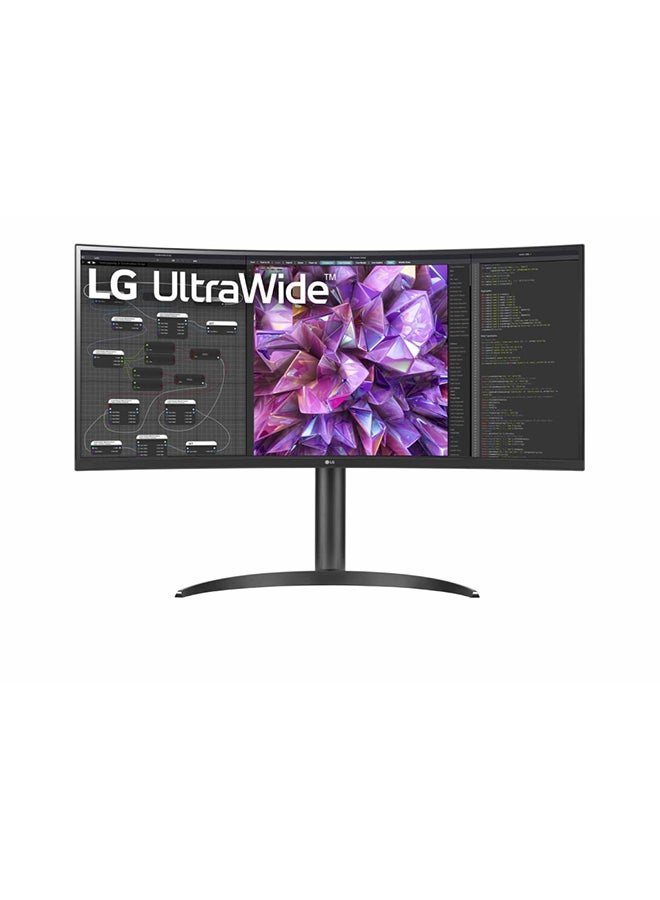34-Inch UltraWide QHD IPS Curved Monitor, 60Hz Refresh Rate, 5ms Gtg Response Time, 1.07B Color Depth, 21:9 Aspect Ratio, HDR10, USB Type-C, LAN Port, 34WQ75C-B Black