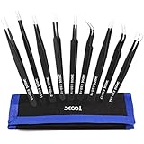 XOOL ESD Tweezers Tools Kit, Precision Anti-static Set of Tweezers, Non-magnetic and Multi-standard Stainless Steel - Image 1