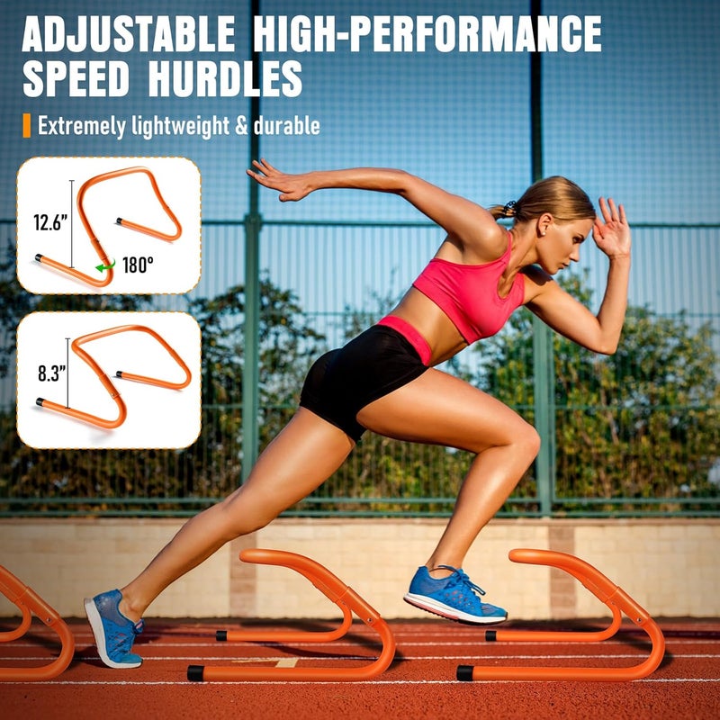 MUROZA Agility Ladder Training Set with Hurdles, Cones, Jump Rope, and Parachute - Image 4