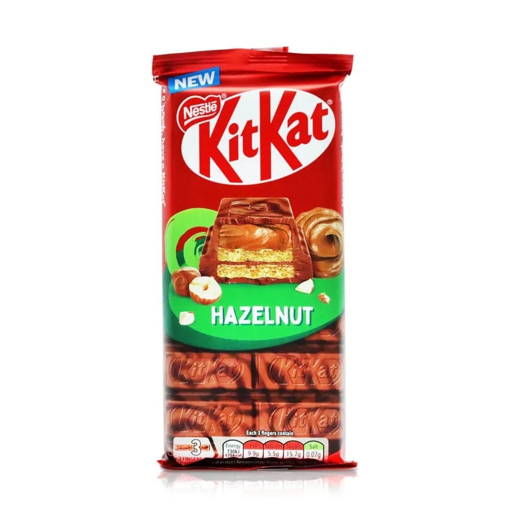 Nestle Kitkat Hazelnut 3 Finger Crispy Wafer Chocolate Bar- 99gms