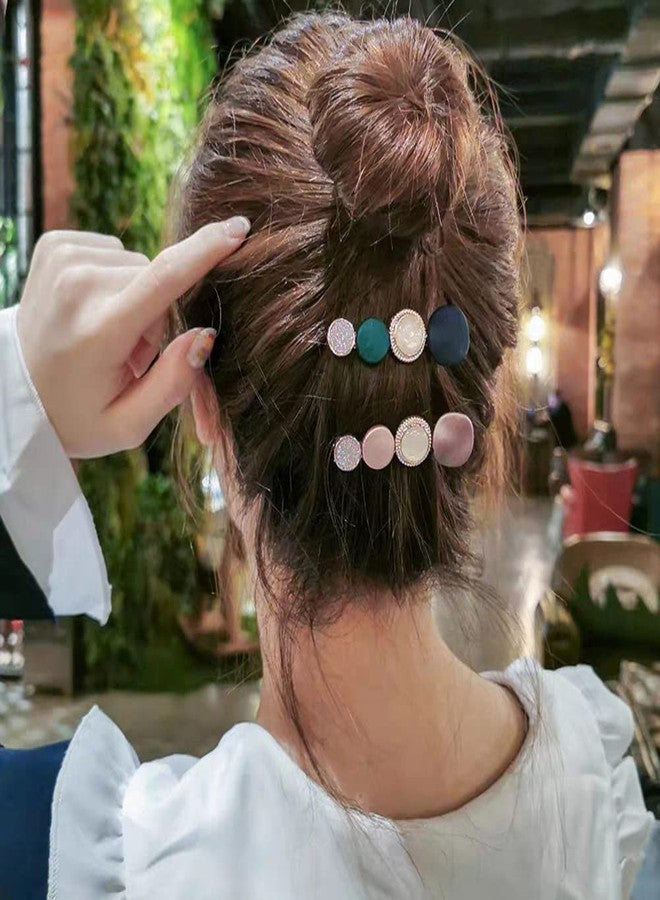 SUKPSY 8 Pcs Handmade Hair Clips Acrylic Resin Metal Hair Barrettes Glitter Pearl Crystal Geometric Hairpin for Women Girls Headwear Styling Tools Party Wedding Hair Accessories - Image 5