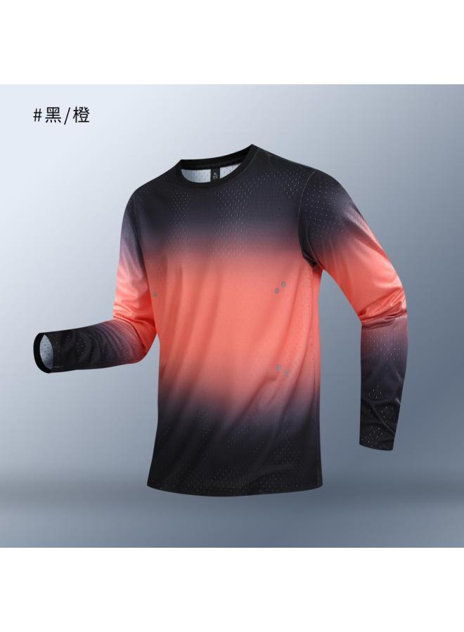 Fitness Long-sleeved Sportswear Quick-drying Clothing Fitness Running Base Clothing Elastic Sweat-absorbent Breathable Sports Suit Badminton