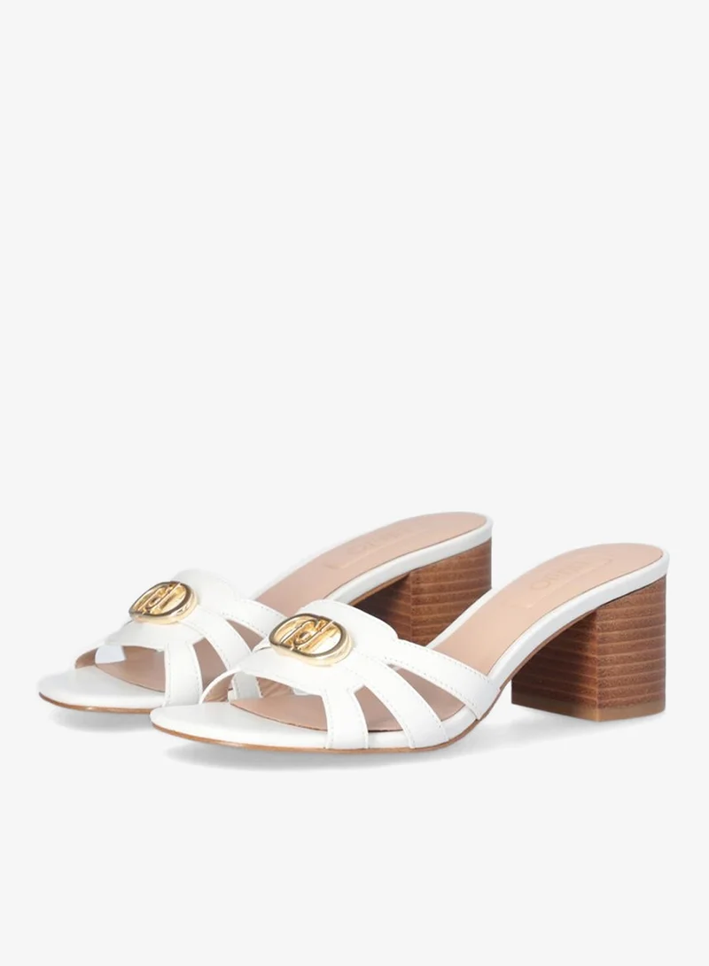 Liu Jo Leather sandals with wide heel