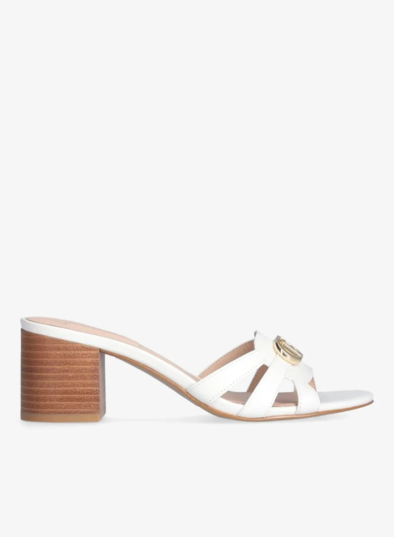 Liu Jo Leather sandals with wide heel