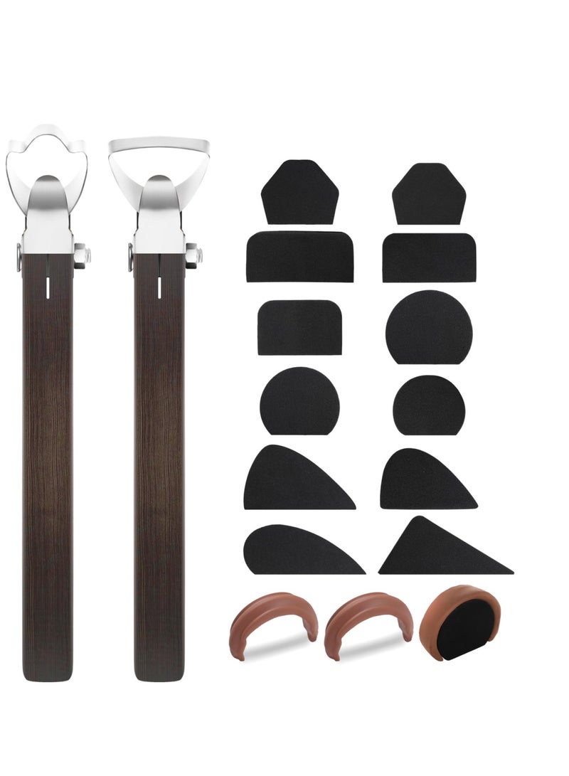 SYOSI 2 Pcs Tools Sculpture Scraper, Pottery Carving Tool with 12 Pcs Mug Handle Forms Molds, Pottery Handle Making Tools for Teacup Mug Cup Handle Making Ceramic Sculpture Craft (Dark Brown) - Image 1