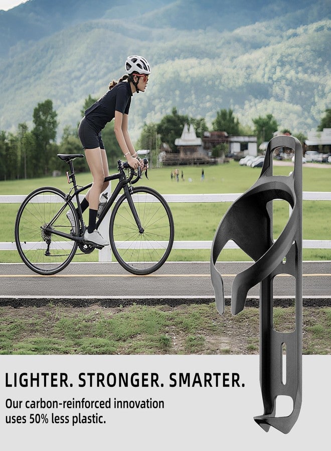 Mixed Bike Water Bottle Cage Holder, Carbon Fiber Reinforced, Lightweight Universal Road Bikes Cage Holder for MTB & Gravel Bicycles, Includes Mounting Screws & Tool, Easy Install, Black - Image 2