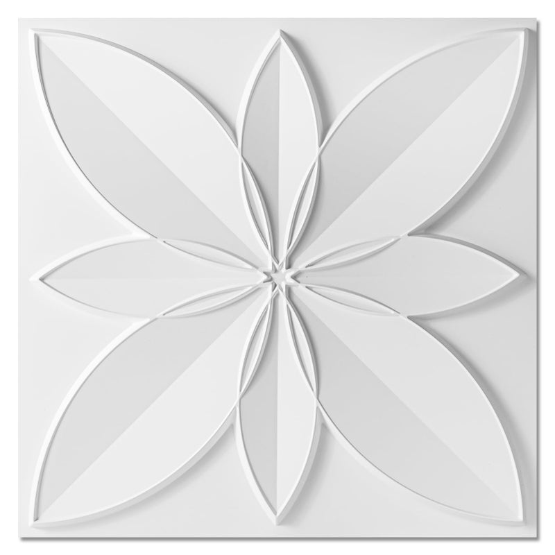 WOWSTAR 12-Pack 24"x24" Drop Ceiling Tiles, Waterproof Glue Up Ceiling Decor, White - Image 1