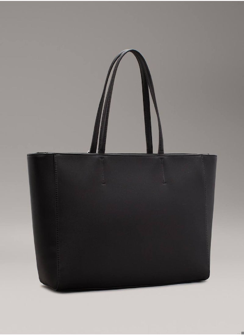 CALVIN KLEIN Women's Recycled Tote Bag - Faux Leather, Black  - Image 4