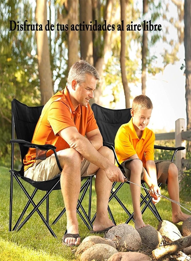 كادي ون كرسي تخييم قابل للطي مع مساند للذراعين وحامل اكواب كراسي صيد مع شنطة حمل خفيفة الوزن محمولة للشاطئ مثالية للرحلات والسفر ( قد تختلف الألوان ) - Image 4