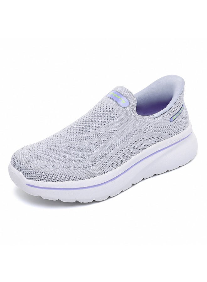 New Summer Breathable Fly-knit Sports Casual Shoes For Men And Women, Lightweight And Comfortable Walking Shoes, Slip-on Shoes