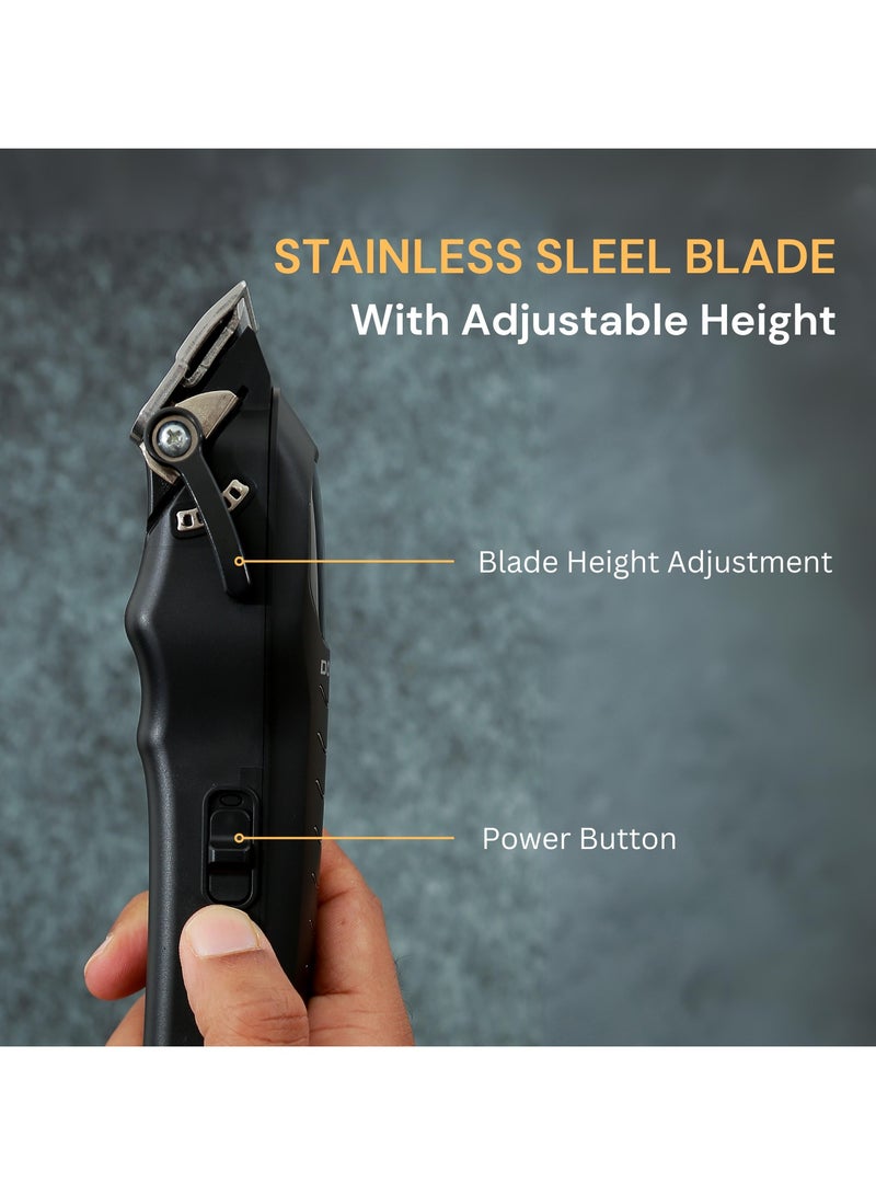 دوميا Professional Hair Clipper PRO Series, Rechargeable Cordless Trimmer with LCD Display, 6 Adjustable Length Combs, Stainless Steel Blades, 2000mAh Lithium Battery, USB Charging, Salon Quality - Image 5