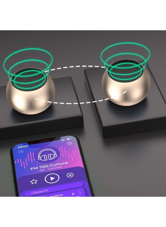 Mini Metal Portable Bluetooth Speaker With 360 Degree Surround Sound, Bass and Built-In Microphone - Image 4
