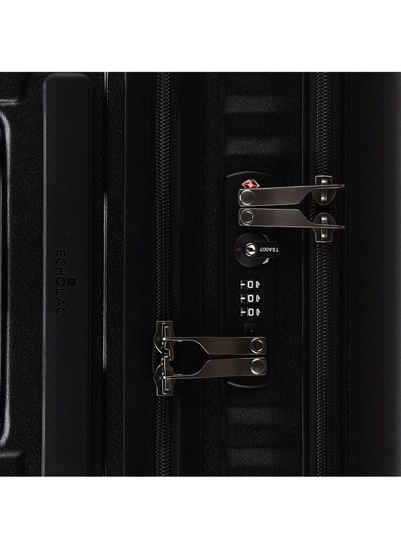 Echolac - Celestra 43cm Hardcase Non-Expandable 4 Double Wheel Cabin Luggage Trolley - Black - Image 1