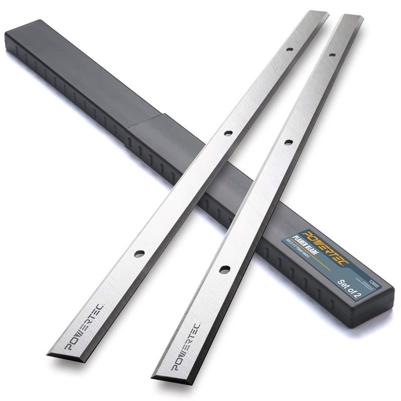 POWERTEC 12-1/2 Inch Planer Blades for Delta 22-560 22-565 TP305 TP400LS, WEN PL1252 6550, Craftsman CMEW320 21758, Grizzly G0663, Porter Cable PC305TP, POWERTEC PL1252 Planer, Set of 2 (12803) - Image 1