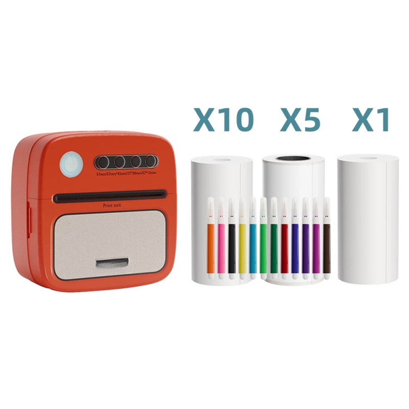 Mini Printer: 2-Inch Wireless Inkless Thermal Printer - Compact Portable Printer With 11 Paper Rolls 5 Adhesive Rolls 12 Markers for On-The-Go Notes Labels Photos - Image 1