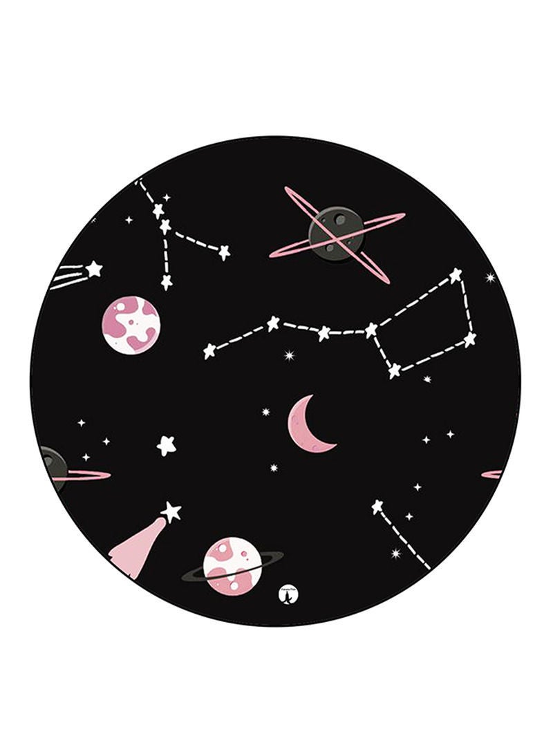 Space Printed Mouse Pad Round  Multicolour