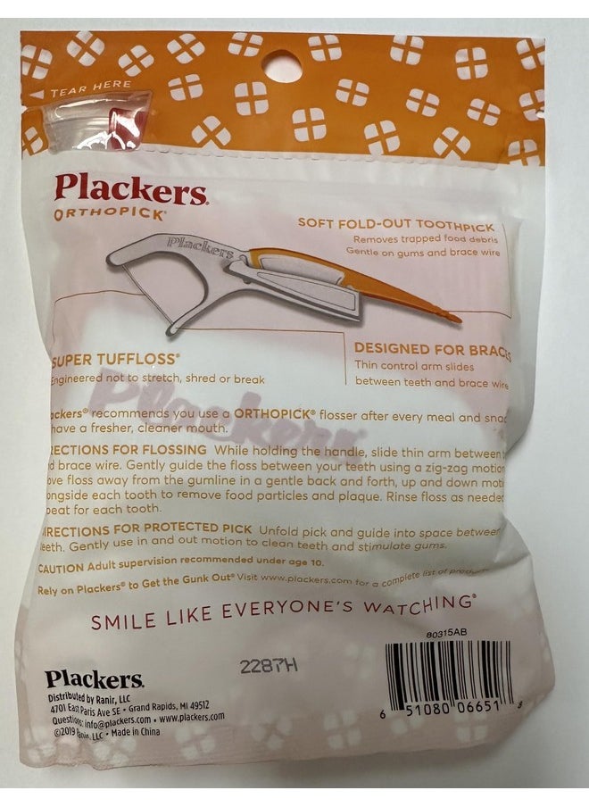 Plackers - Orthopick Flosser For Braces Pack Of 4 (36 Flossers Each) - Image 1