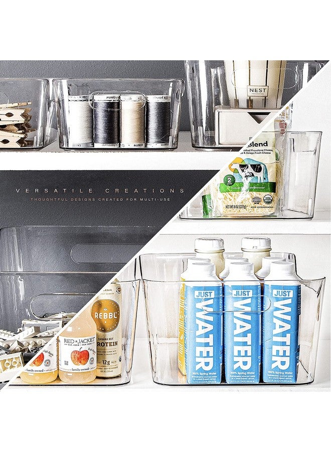 INKULTURE Refrigerator Pantry Organizer and Storage Bins And Ice Cube Holder With Front Handle For Fridge, Kitchen Cabinets, Countertops And Bedroom Etc | Medium | Pack of 02