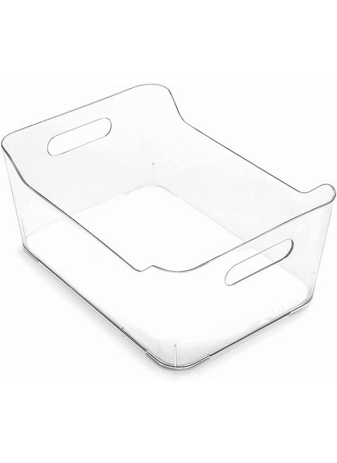 INKULTURE Refrigerator Pantry Organizer and Storage Bins And Ice Cube Holder With Front Handle For Fridge, Kitchen Cabinets, Countertops And Bedroom Etc | Medium | Pack of 02