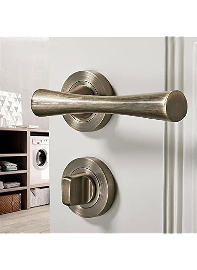 Generic Door Knob Lever Invisible Single-Sided Lock Door Levers Door Handle Without Key for Bedroom Or Bathroom Study Door Lock with Handle (Color : Black)  - Image 4