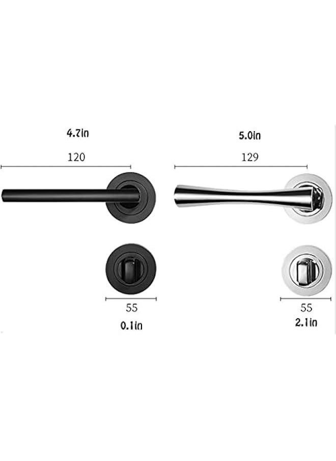 Generic Door Knob Lever Invisible Single-Sided Lock Door Levers Door Handle Without Key for Bedroom Or Bathroom Study Door Lock with Handle (Color : Black)  - Image 2