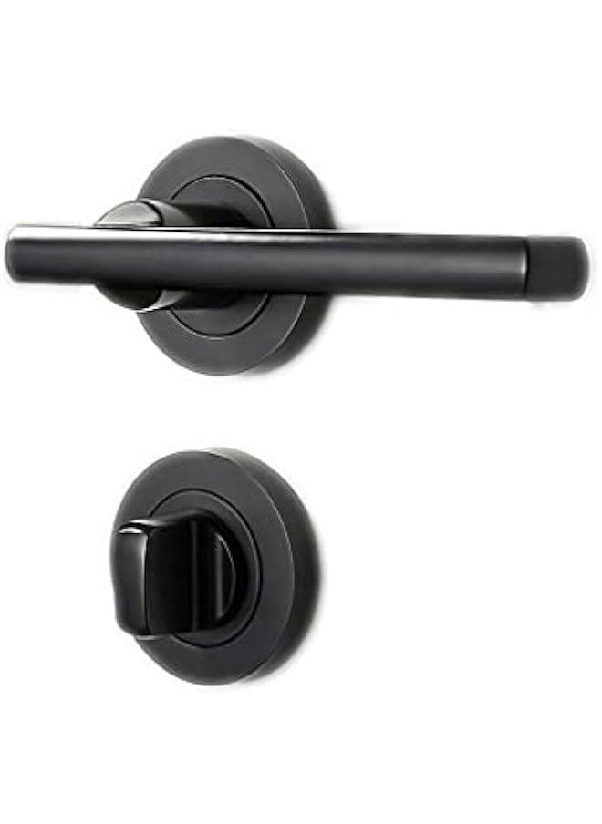 Generic Door Knob Lever Invisible Single-Sided Lock Door Levers Door Handle Without Key for Bedroom Or Bathroom Study Door Lock with Handle (Color : Black)  - Image 1