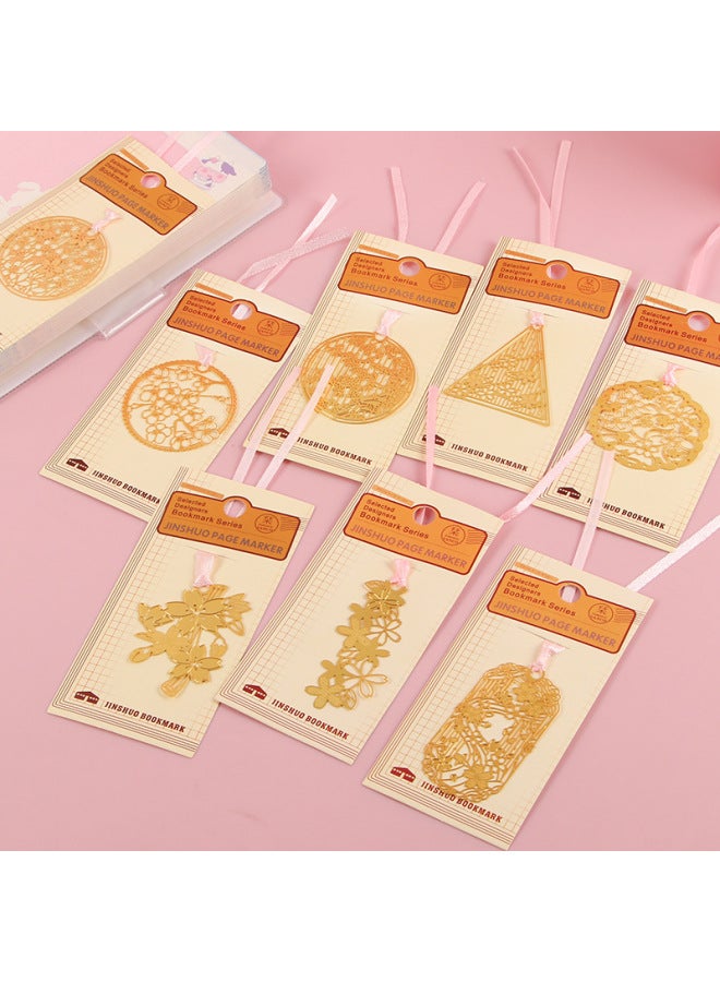 HELPS Hollow Cherry Blossom Bookmark Chinese Style Metal Brass Girl's Heart Simple Flip Book Clip Small Fresh Student Gift Bookmark - Image 2