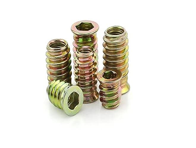 BHF Balaji Handicraft Furniture (Pcs-60) M6 x16 mm Wood Insert Interface Threads Imported Export Quality | Zinc Alloy Wood Insert Interface Screws Bolts Nuts Fixing Furniture Mounting Fasteners - Image 2
