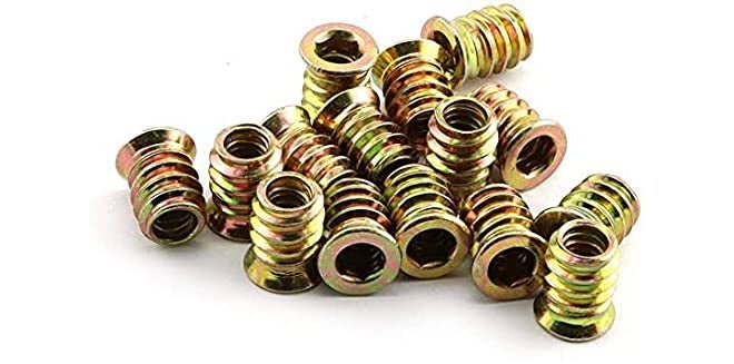 BHF Balaji Handicraft Furniture (Pcs-60) M6 x16 mm Wood Insert Interface Threads Imported Export Quality | Zinc Alloy Wood Insert Interface Screws Bolts Nuts Fixing Furniture Mounting Fasteners - Image 1