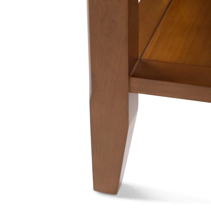 Simpli Home SIMPLIHOME Acadian End Table - 19 inch Wide Solid Wood Square Side Table with 2 Open Shelves in Light Golden Brown, Transitional Nightstand or Shelving Unit for Living Room or Bedroom with Storage - Image 5