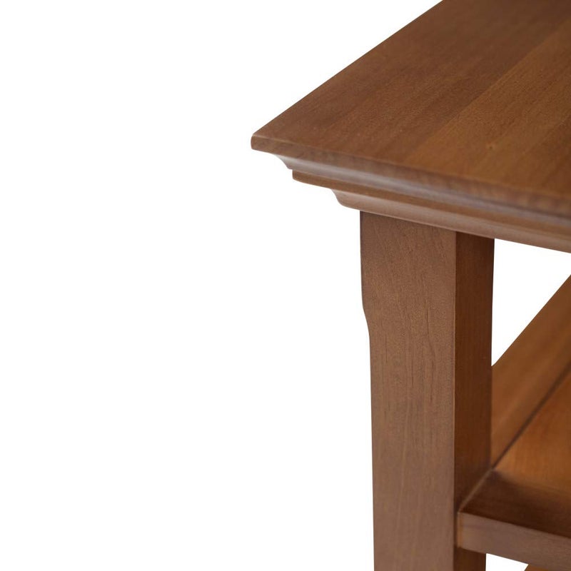 Simpli Home SIMPLIHOME Acadian End Table - 19 inch Wide Solid Wood Square Side Table with 2 Open Shelves in Light Golden Brown, Transitional Nightstand or Shelving Unit for Living Room or Bedroom with Storage - Image 4