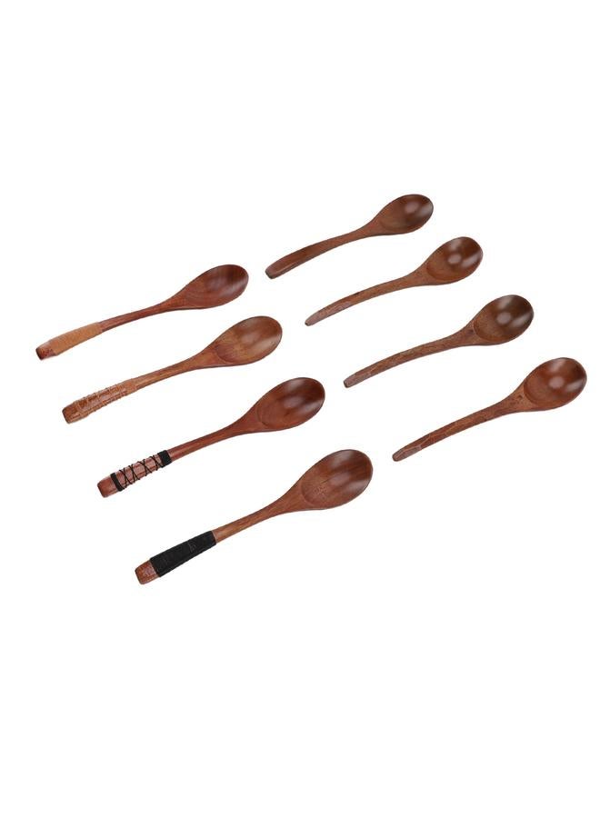 Wood Soup Spoons Japanese Style Wooden Spoon Set Kitchen Utensil for Eating Cooking Mixing Stirring Set 2 - Image 3