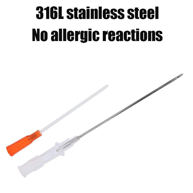 woobles Piercing Needles 50Pcs/Box, Catheter Piercing Needles for Body Ear Navel Nose Lip Nipple, Stainless Steel Body Piercing Tools, 14G, 16G, 18G and 20G(14G) - Image 5