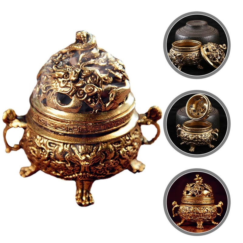 Brass Incense Burner with Dual Handles Portable Mini Censer for Home Aromatherapy Meditation - Image 5