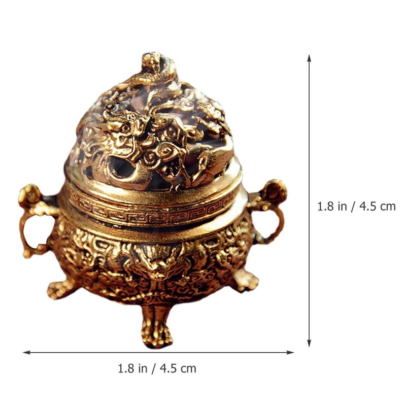 Brass Incense Burner with Dual Handles Portable Mini Censer for Home Aromatherapy Meditation - Image 3
