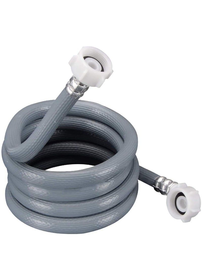Puri Pro Universal Automatic Drum Cold Water Pipe Flexible 90 Degree Bend Inlet Washing Machine/Dishwasher Tube Hose Explosion-Proof 6-Point Extension Hose with 3/4 inch Connection, Grey, 150cm, 1.5M  - Image 1