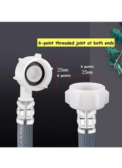 Generic Puri Pro Universal Automatic Drum Cold Water Pipe Flexible 90 Degree Bend Inlet Washing Machine/Dishwasher Tube Hose Explosion-Proof 6-Point Extension Hose with 3/4 inch Connection, Grey, 150cm, 1.5M  - Image 4