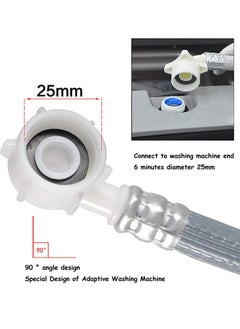 Generic Puri Pro Universal Automatic Drum Cold Water Pipe Flexible 90 Degree Bend Inlet Washing Machine/Dishwasher Tube Hose Explosion-Proof 6-Point Extension Hose with 3/4 inch Connection, Grey, 150cm, 1.5M  - Image 5