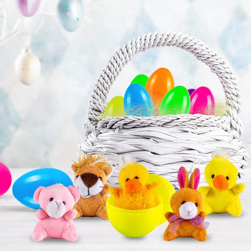 Sofier Plastic Easter Eggs With Animal Toys 12Pcs Filled Easter Eggs 3.4"" Easter Basket Stuffers Easter Egg Fillers Kids Classroom Gift Exchange Party Favors - Image 4