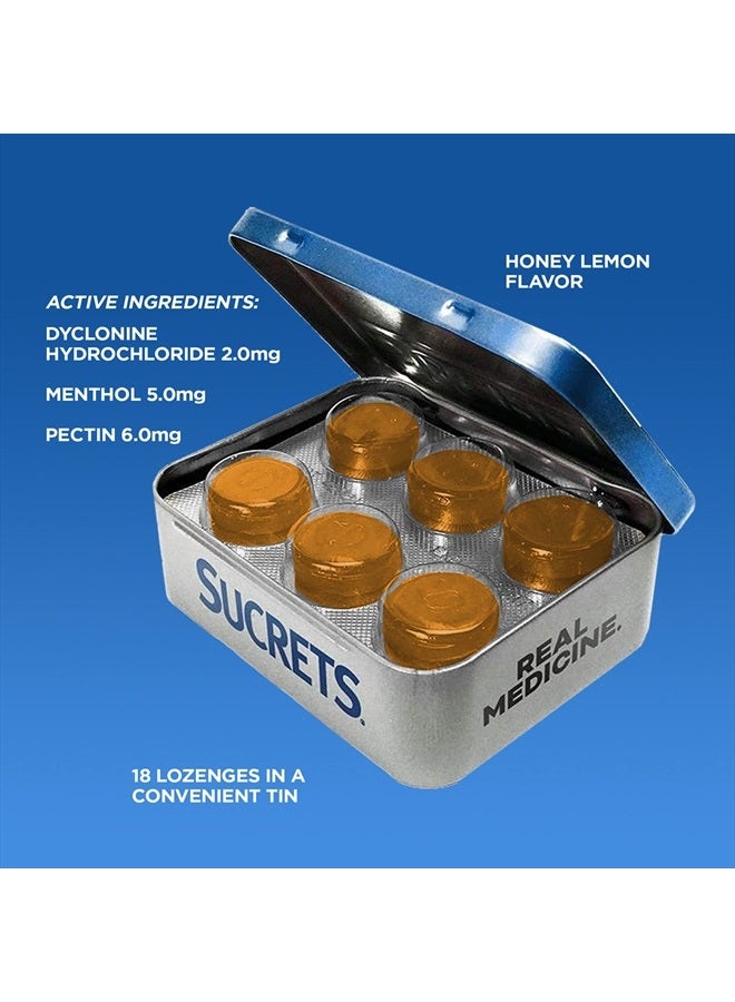 Sucrets Sore Throat & Cough Lozenges, Honey Lemon, 18 Count (3 Pack) - Image 5