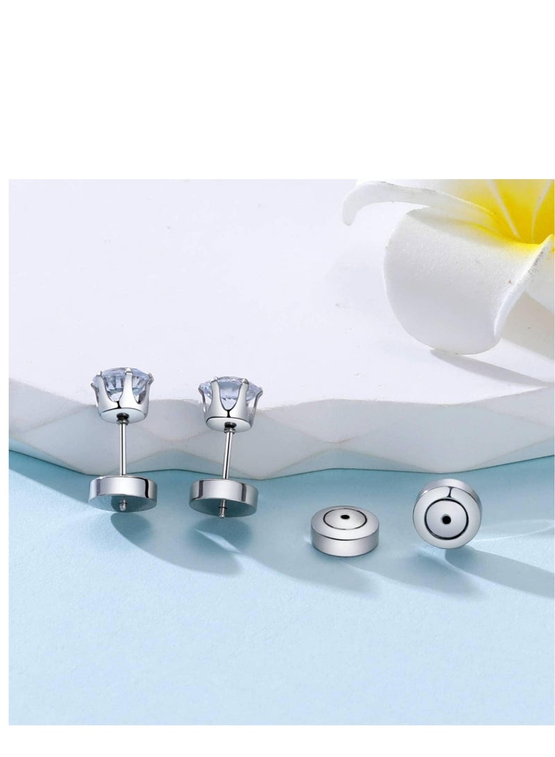 Excefore Earring Backs for Droopy Ears, 4PCS Earring Backs for Studs, Heavy Earrings, Secure Pierced Stainless Steel Earring Replacements, Large Heavy Earring Support Backs - Image 4