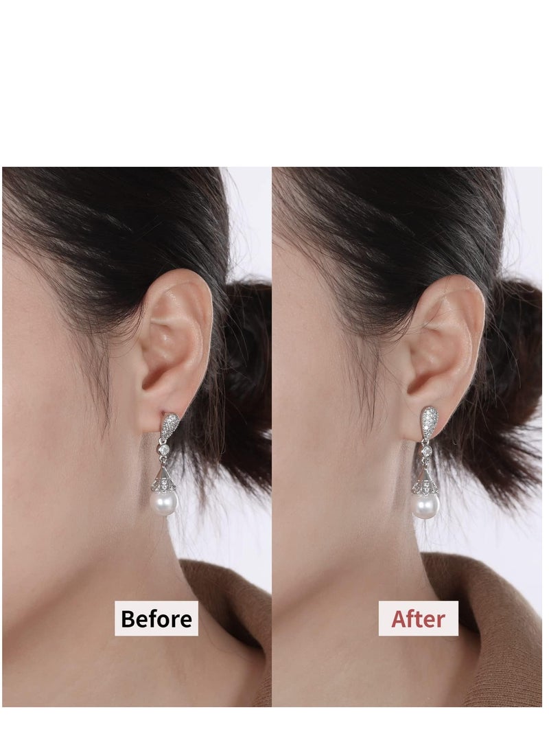 Excefore Earring Backs for Droopy Ears, 4PCS Earring Backs for Studs, Heavy Earrings, Secure Pierced Stainless Steel Earring Replacements, Large Heavy Earring Support Backs - Image 3