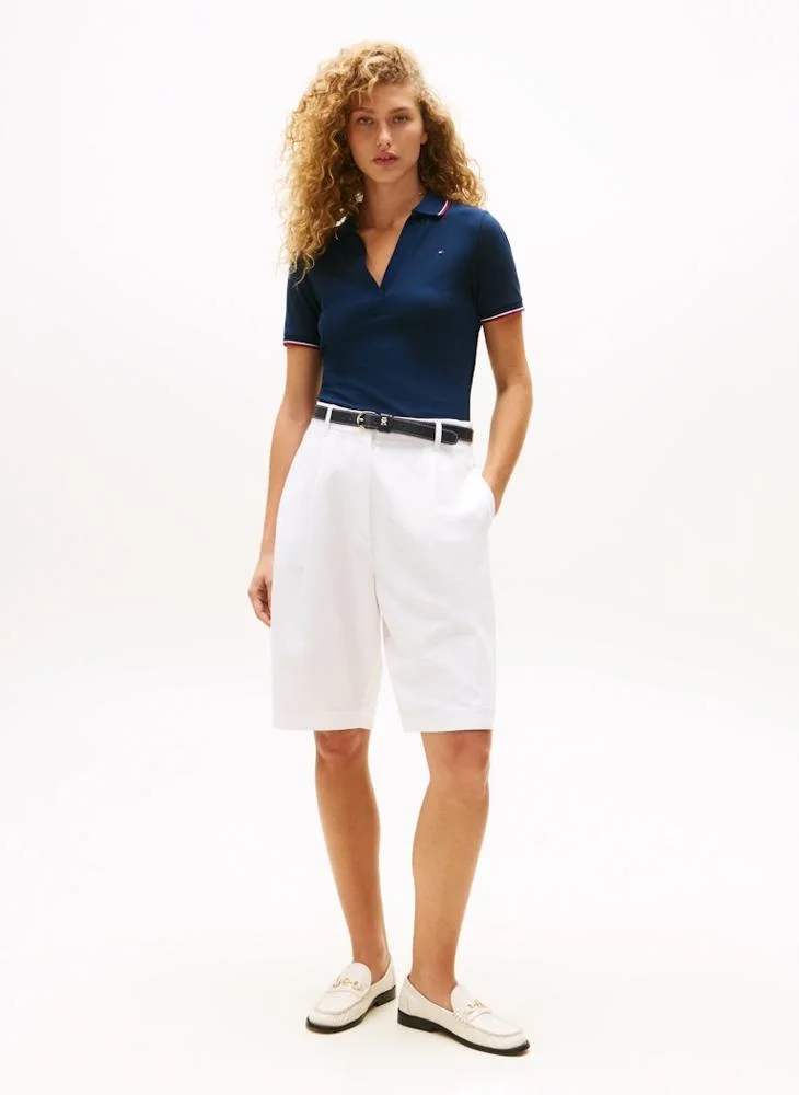 TOMMY HILFIGER 1985 TIPPING SLIM OPEN SS POLO