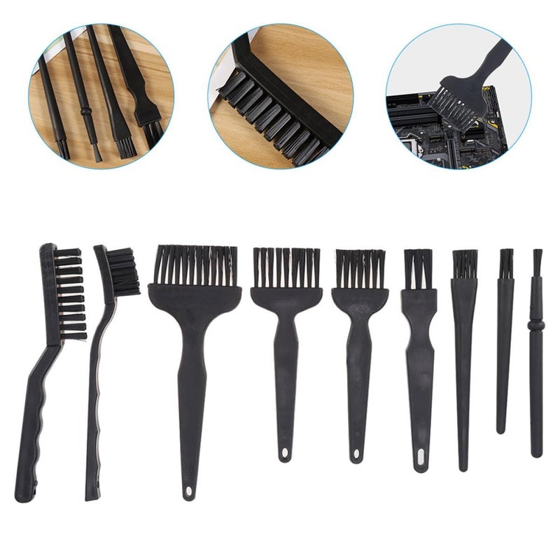 9 Pcs Black Keyboard Cleaning Brush Set Durable Anti Static Tools for Electronic Devices - Image 5