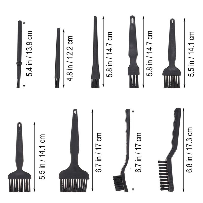 9 Pcs Black Keyboard Cleaning Brush Set Durable Anti Static Tools for Electronic Devices - Image 3
