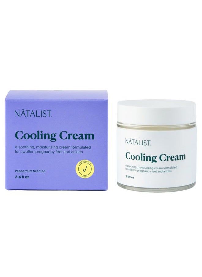 NATALIST - Cooling Cream Soothing Pregnancy Rub for Legs & Feet Calming Skin-Loving Moisturizer Infused with Organic Mint & Eucalyptus Oil for Women - 3.4 oz - Image 1