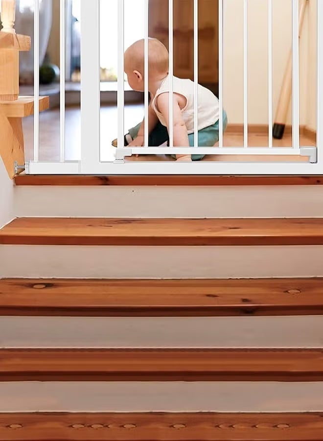 LO.BABY.VE Auto Close Safety Baby Gate, Extra Wide Child Gate, Maximum Suitable For 143 CM, Including 10 CM, 20 CM, 30 CM Extension Rack, Easy Walk Through Durability Dog Gate For Stairs, Doorways - Image 2
