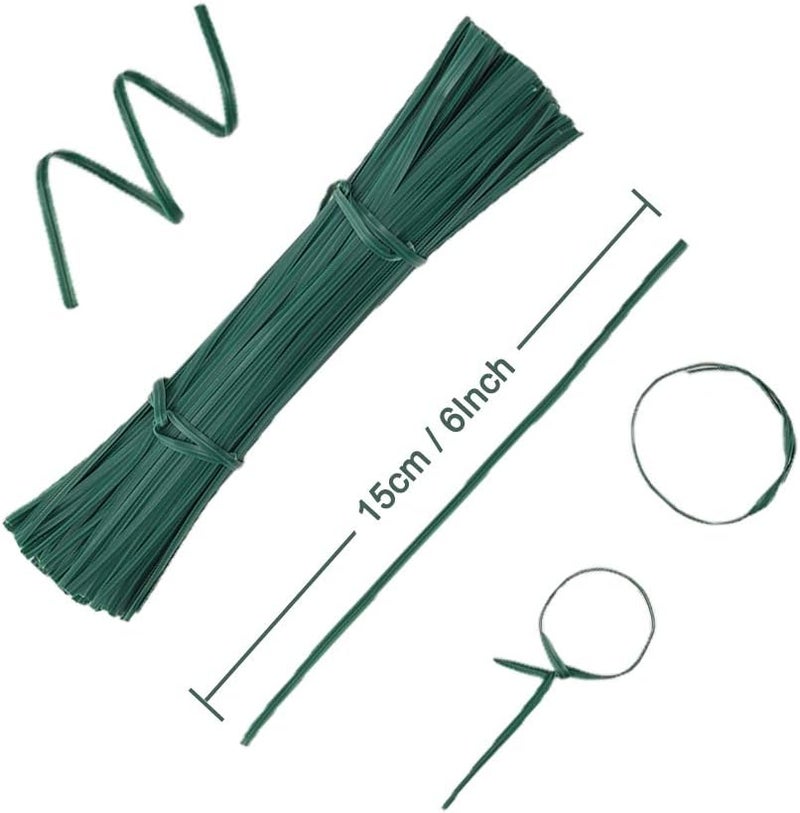 POYEE 6" 15cm Garden Twist Ties Plastic Garden Plant Support Cable Cord Ties (500, Green) - Image 2